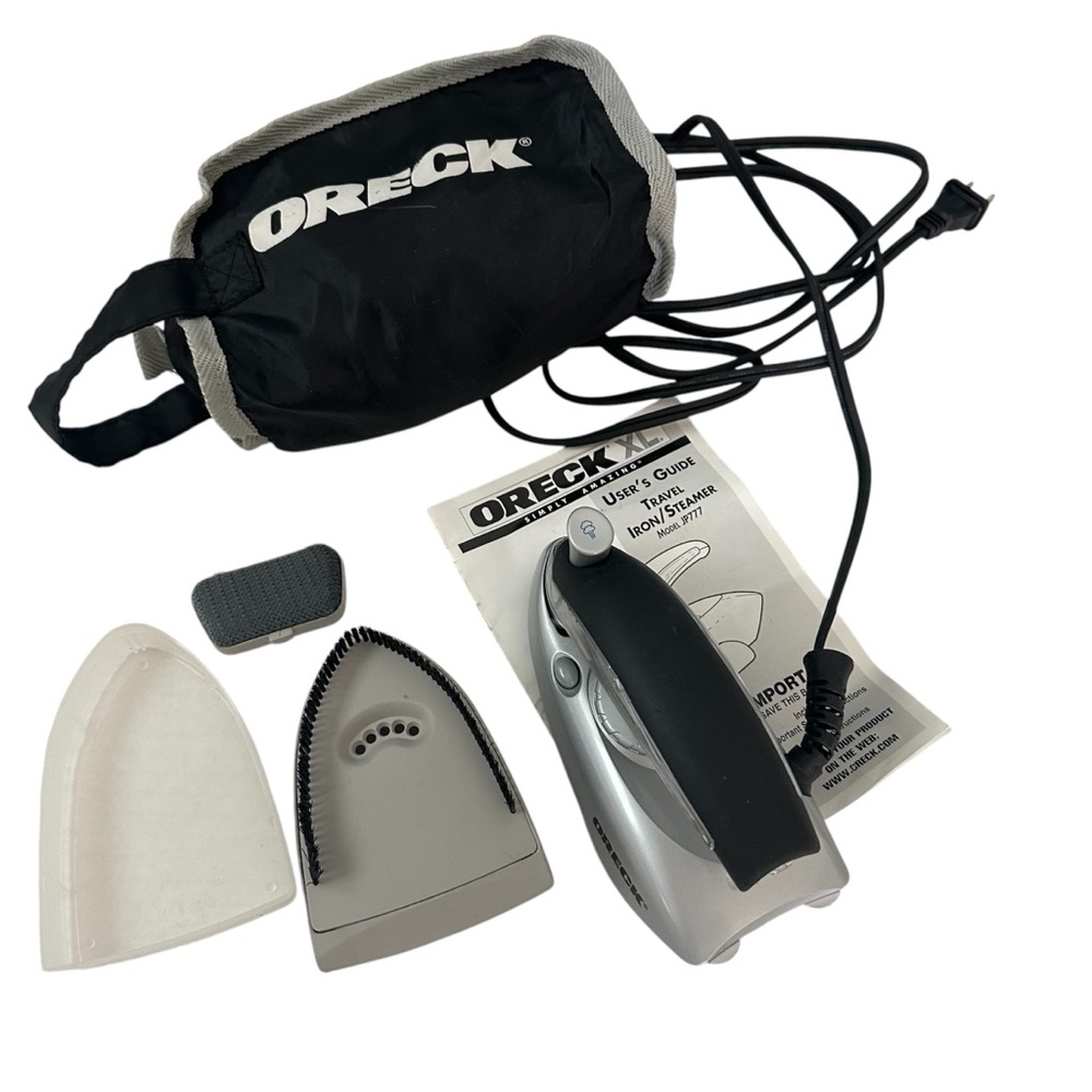 Oreck Travel Iron Steamer Model  jp777  Detachable Lint Remover & Clothes Brush